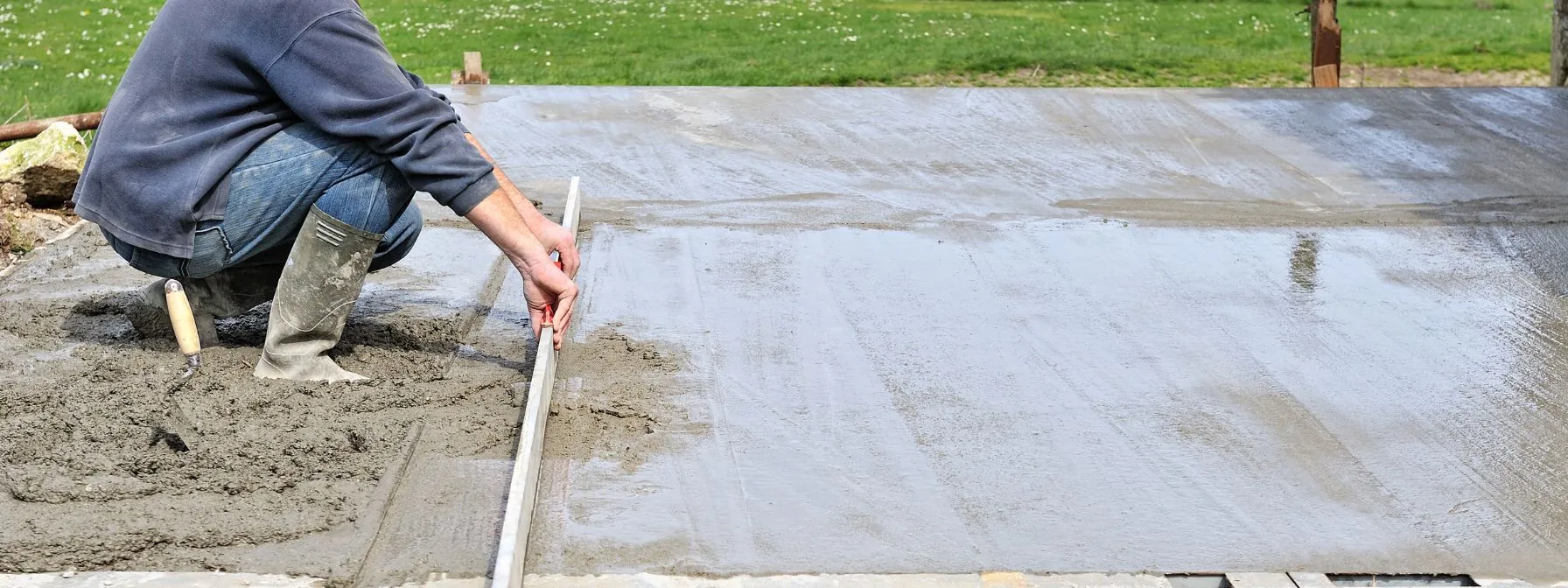 a contractor working on concrete slab foundation